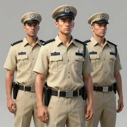( beige uniform and caps ) ( ( zombie security officers ) ) trending on artstation very realistic proportional accurate high detail 4 k 8 k hd