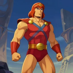 filmation he-man in the style of a fantasy hero, digital art, artstation
