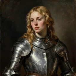 sultry saoirse ronan, seductively, blonde hair, wearing medieval armour, portrait, oil painting by titian, hard focus, masterpiece,