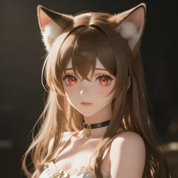 anime girl with cat ears, trending on pixiv