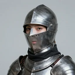 head and shoulders portrait of a female knight
