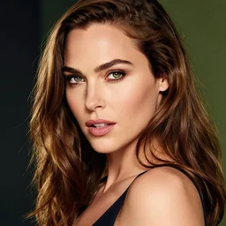 A sexy Gal Gadot painting with a piercing gaze, vibrant