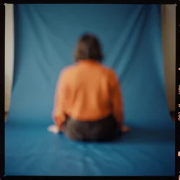 kodak portra 4 0 0, wetplate, motion blur, still life photo of a backdrop, coloured in blueberra and orange, by britt marling, muted colours