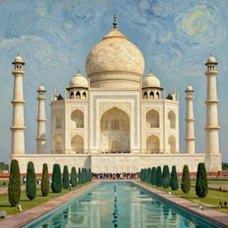 taj mahal painted by van gogh