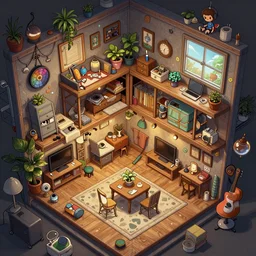 crazy apartments, extremely detailed, sharp focus, wide view, full body shot, smooth, digital illustration, by james jean, by rossdraws, frank franzzeta, mcbess, sakimichan