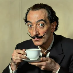 salvador dali portrait of unseen lovecraftian golden ratio horror having his / her cup of tea, defined neck and face, art by joaquim phoenix in the year 3 0 0 0