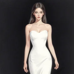 mystic beautiful woman in white dress on dark background, drawn by vetarmora, detailed body, human proportions, instagram, unreal engine 5, wallpaper, 8 k, ultra detailed, realistic photo, artstation