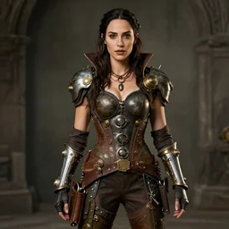 extremely detailed steampunk gal gadot standing, lilia alvarado