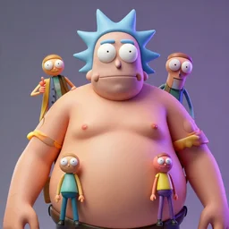 hyperrealistic 3 d rendering, fat smooth cronenberg flesh monster rick and morty close up by donato giancola and greg rutkowski and wayne barlow and zdzisław beksinski, product photography, action figure, sofubi, studio lighting, colored gels