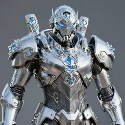 silver colored robot armor regal ice crystals face elegant ornate detailed 4 k artstation deviantart cinematic shot destiny 2 fanart warframe fanart