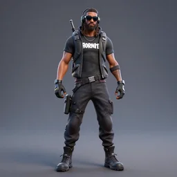 Noyz Narcos in Fortnite very detailed, full body shot 8K quality super realistic