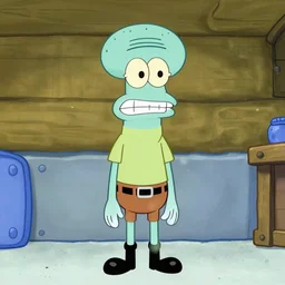 squidward wearing pants
