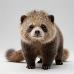 A wide angle, studio photographic portrait of a new animal discovered by scientists. It is described as the cutest animal ever discovered.