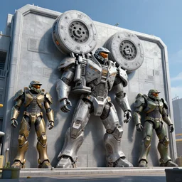 3 d sculpt of scifi rectangular digital movie camera industrial building facade, maschinen krieger, starcraft, halo, star wars, ilm, star citizen halo, mass effect, high tech industrial, artstation unreal