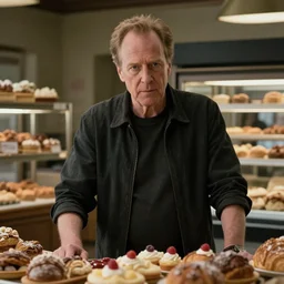 film still of patrick stewart as agent smith working in a bakery in the new matrix movie, 4 k