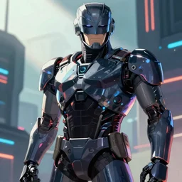 Screenshot of the official Robocop anime by Studio Trigger, modern cyberpunk anime, trending on Pixiv, cinematic, 4K