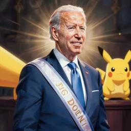joe biden as a creepy pokemon anime character