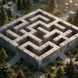 wimmelbilder maze made of building blocks, isometric, octane render, unreal engine