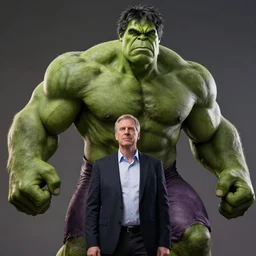 Steve Ballmer as The Incredible Hulk, artstation, mythical, 8k photorealistic, cinematic lighting, HD, high details, atmospheric