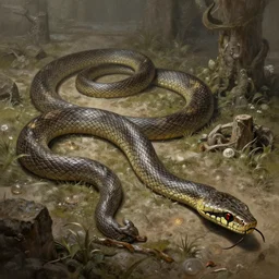 a long snake in a novel fantasy artwork epic detailed and intricate digital painting trending on artstation by wlop octane render
