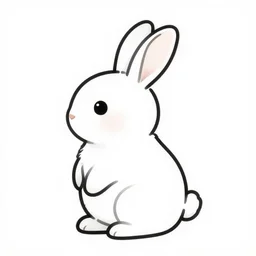 adorable bunny line art side view