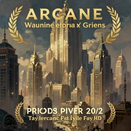 A beautiful Arcane cityscape by Tyler Edlin, tall buildings, concept art, painting