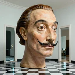 enormous mannequin head statue, manhyperrealistic random objects in a surreal minimalistic dreamscape environment by salvador dali, highly detailed, 3 d render, vray, octane, beautiful lighting, photorealistic, intricate, elegant, wayne barlowe, water, mirrors, doorway, beautiful, masterpiece, trending on artstation, artgerm, checkered floor