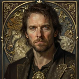Trent Reznor, closeup, D&D, fantasy, intricate, elegant, highly detailed, digital painting, artstation, concept art, matte, sharp focus, illustration, hearthstone, art by Artgerm and Greg Rutkowski and Alphonse Mucha