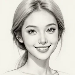 sketch, ultra detailed, fashion, happy, beautiful woman, she smile, big beautiful eyes, surreal, in style of jean - michel basquiat, trending on artstation