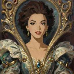 portrait of a stunningly beautiful cuban glamour model, wearing an exquisite gown, greg manchess painting by sargent and leyendecker, studio ghibli fantasy close - up shot asymmetrical intricate elegant matte painting illustration hearthstone, by greg rutkowski by greg tocchini by james gilleard