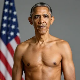 shirtless muscular obama