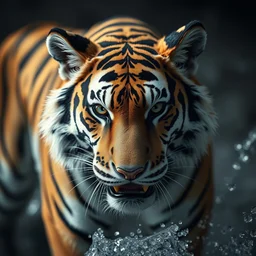 tiger mae of glass, sharp focus, unreal engine, trending on artstation, photorealistic, octane, trending on deviantart