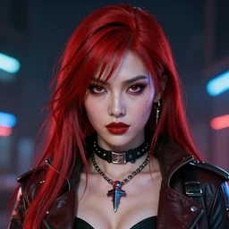 a stunning portrait of red sonja as a cyberpunk princess, digital art, by artgerm, by ross tran, by angel ganev, closeup, highly detailed, artstationhq