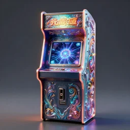 arcade cabinet, translucid skin, slik design, colorful chrome:: by beeple and James Gilleard and Justin Gerard :: ornate, dynamic, particulate, intricate, elegant, highly detailed, centered, artstation, smooth, sharp focus, octane render, 3d