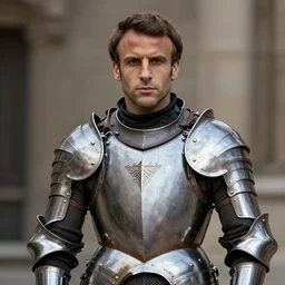 emmanuel macron wearing knights armour, highly detailed, digital art, sharp focus, trending on art station