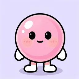 cartoon bubblegum with a round face