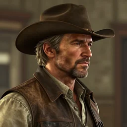 ¾ profile, highly detailed portrait clint eastwood of cowboy in gta v stephen bliss unreal engine fantasy art by greg rutkowski loish rhads ferdinand knab ma