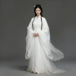 Angela White, white daoist robes, beautiful, ethereal, digital painting, highly detailed, full body, by Charlie bowater