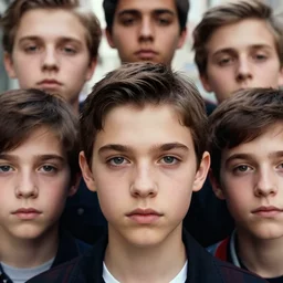 closeup group portrait of the bash street kids, depth of field, zeiss lens, detailed, symmetrical, centered, fashion photoshoot, by Annie Leibovitz and Steve McCurry, David Lazar, Jimmy Nelsson, Breathtaking, 8k resolution, extremely detailed, beautiful, establishing shot, artistic, hyperrealistic, beautiful face, octane render