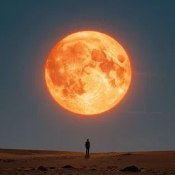 dying sun and small people beneath