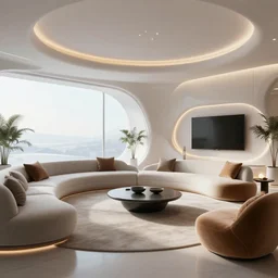 A futuristic living room