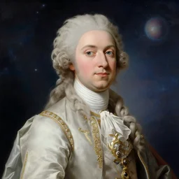 portrait of the powerful empress of the solar system in the style of jean - honore fragonard and in the style of luis royo. glowing, ornate and intricate linework, stunning, dynamic lighting, ultrafine and hyperdetailed.