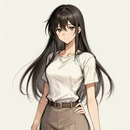 expressive visual novel female character poses from the waist up, digital art, expressive, sketch, pen