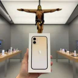 jesus christ buying an iphone at the apple store
