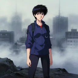 pyongyang, fog, in the style of ghost in the shell by mamoru oshii