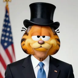 barack obama as garfield with a top hat