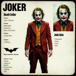 joker played by heath ledger from the dark knight ( 2 0 0 8 ) by christopher nolan, character sheet