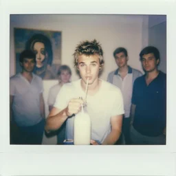justin bieber in milk, cottage core, cinematic focus, polaroid photo bleached vintage pastel colors high - key lighting, soft lights, foggy, by steve hanks, by lisa yuskavage, by serov valentin, by tarkovsky, 8 k render, detailed, oil on canvas