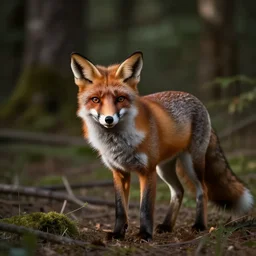 very very very very very very beautiful picture of fox in a forest, realistic