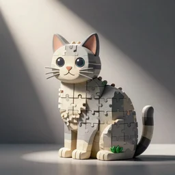 3d puzzle of cat